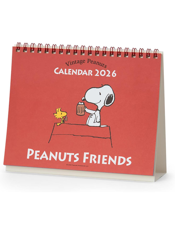 Sanrio 622222 Ring Calendar 2026 Snoopy Tabletop Paper Calendar
