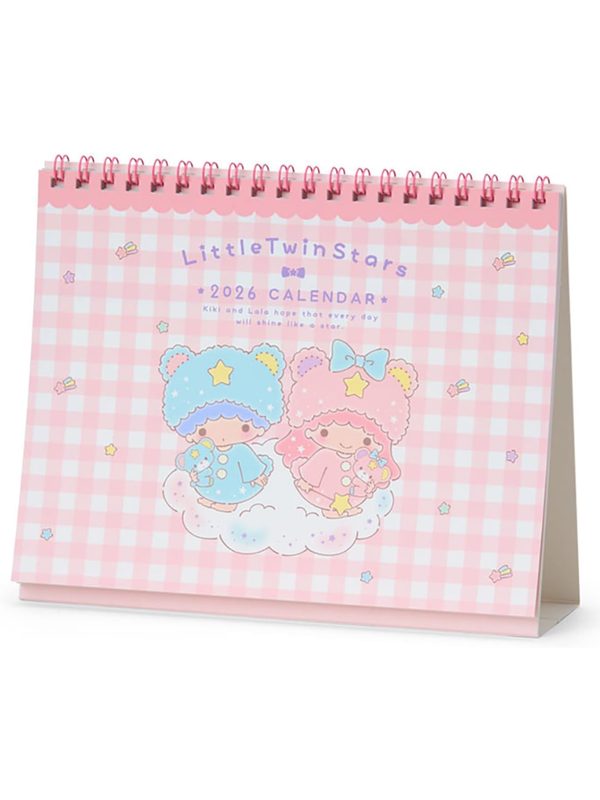 Sanrio 622061 Ring Calendar 2026 Little Twin Stars Kiki & Lala Tabletop Paper Calendar