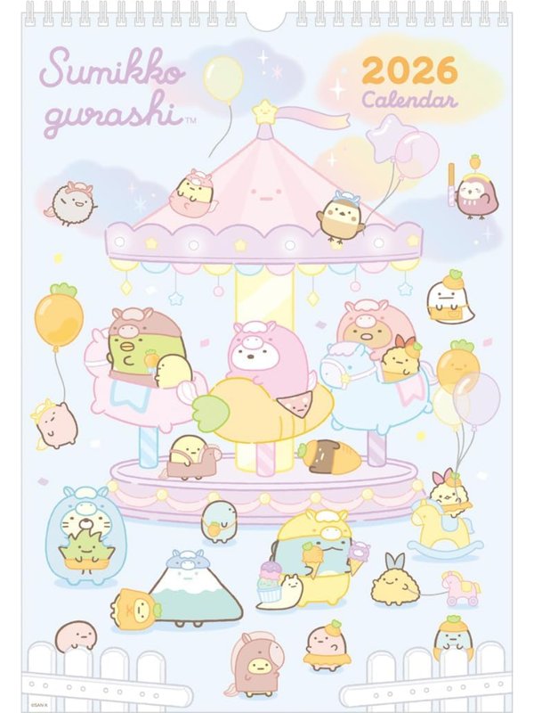 San-X CD40001 Sumikko Gurashi 2026 Wall Calendar B4 Paper Calendar