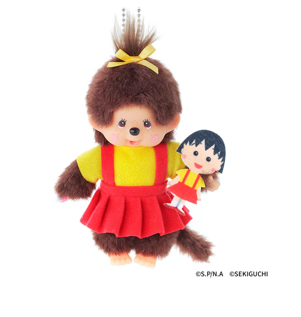 Monchhichi x Chibi Maruko-chan Keychain Plush