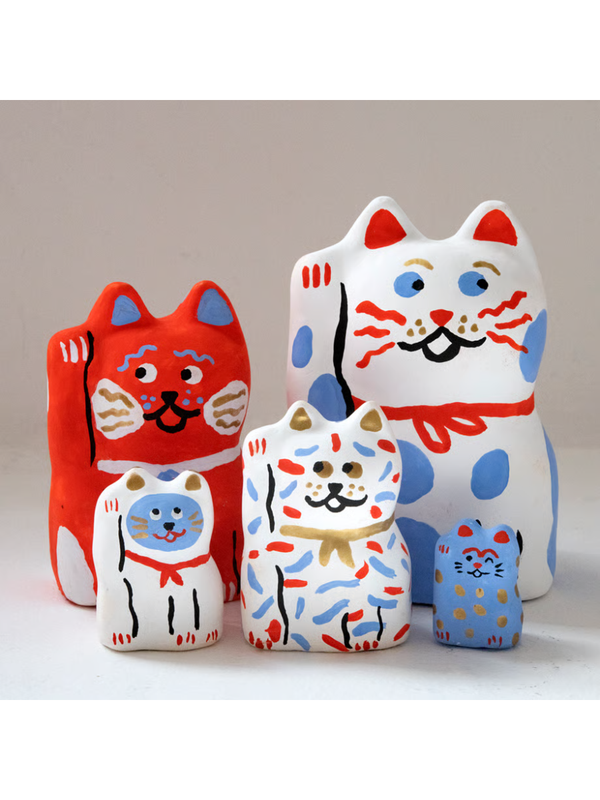 Marie Assenat Hariko-shika Paris-nyan Cat Figurine Set Papier-Mache Lucky Charm