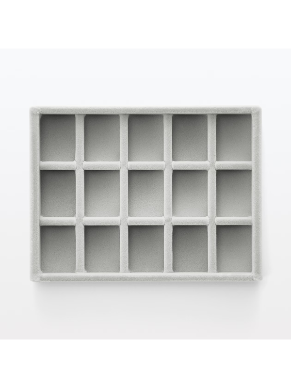 MUJI Acrylic Case Velvet Inner Grid Jewelry Case