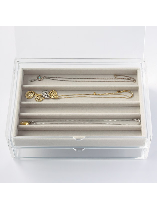 MUJI Acrylic Case Velvet Inner Tray Necklace Case