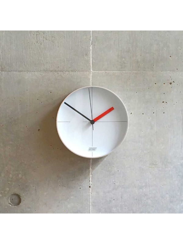 MoMA Ogura Silver White Line Wall Clock