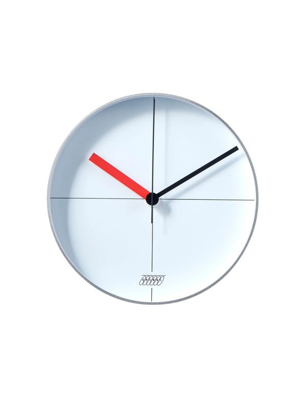 MoMA Ogura Silver White Line Wall Clock