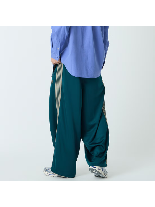 Needles H.D. Track Pants SX410 Green Poly Smooth Wide Leg