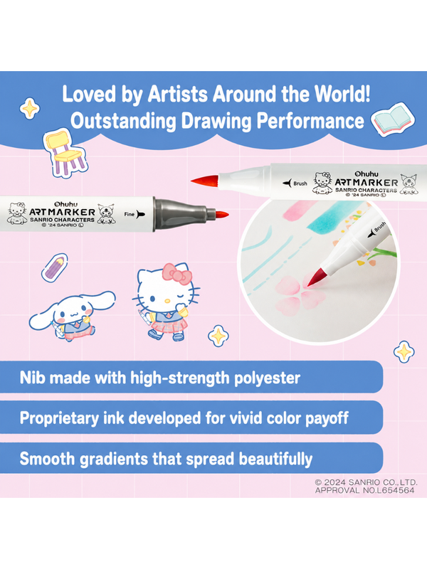 Ohuhu x Sanrio Characters Collaboration – 80-Color Marker Set