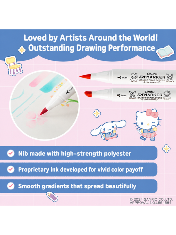 Ohuhu x Sanrio Characters Collaboration – 48-Color Marker Set