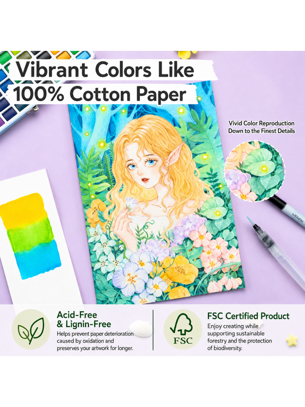 Ohuhu Wailua Series Cotton Watercolor Paper Pad