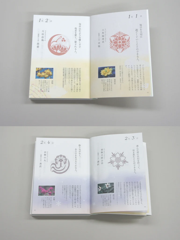 Hana Shirube Notebook — 366 Birthday Flower Crests