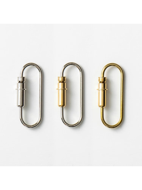 CANDY DESIGN & WORKS Bullet-Inspired Carabiner Key Holder  Nickel  Brass