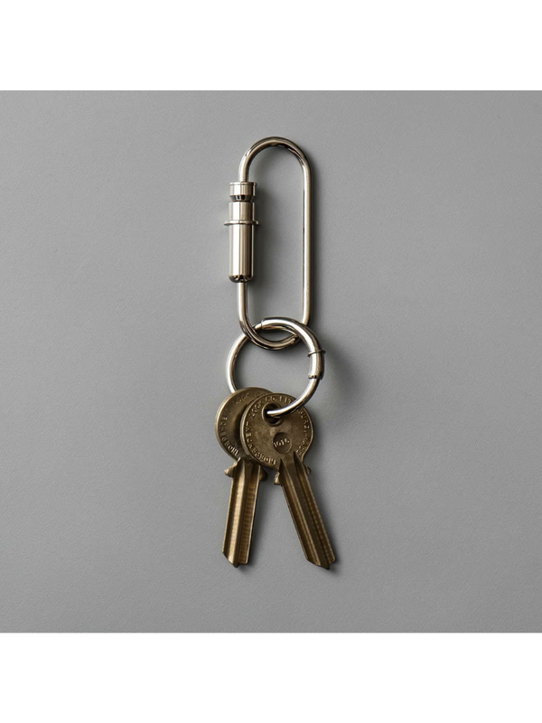 CANDY DESIGN & WORKS Bullet-Inspired Carabiner Key Holder  Nickel  Brass