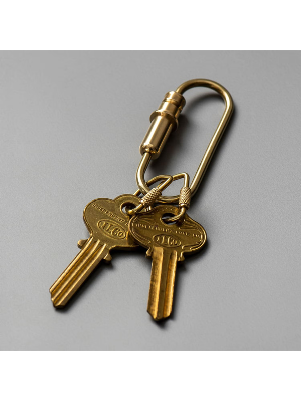 CANDY DESIGN & WORKS Bullet-Inspired Carabiner Key Holder  Nickel  Brass