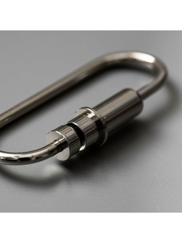 CANDY DESIGN & WORKS Bullet-Inspired Carabiner Key Holder  Nickel  Brass