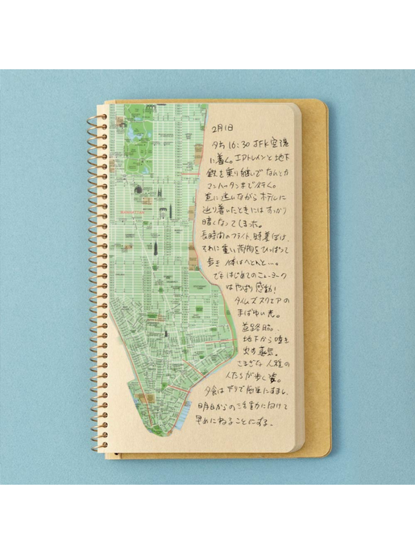 TRAVELER'S COMPANY A5 Slim Spiral Ring Notebook – Plain Kraft Paper Camel