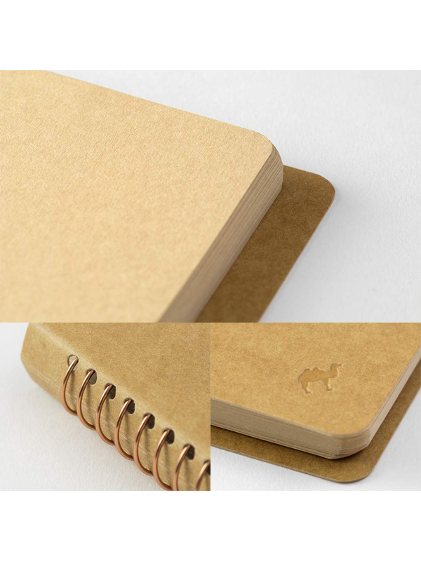 TRAVELER'S COMPANY A5 Slim Spiral Ring Notebook – Plain Kraft Paper Camel