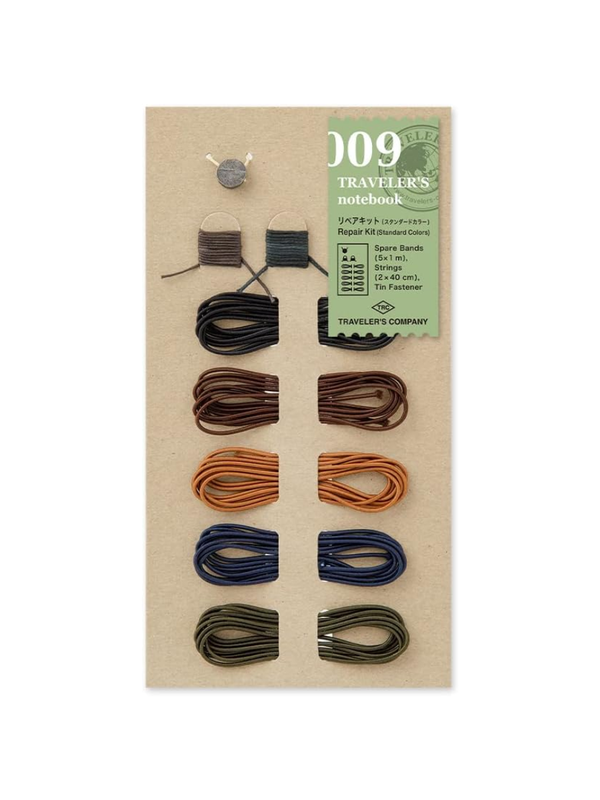 TRAVELER'S notebook Repair Kit, Standard Color 5 Replacement Bands 2 Bookmark Cords