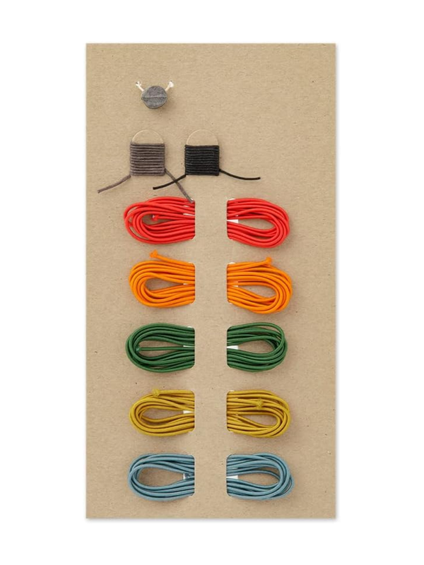 TRAVELER'S COMPANY Traveler's Notebook Repair Kit Spare Color 14467006 – 5 Replacement Bands 2 Bookmark Cords