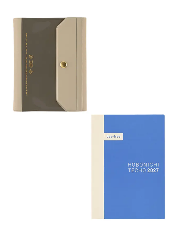 Hobonichi Techo 2027 Aileron Gray Cover Original Size A6 PVC Planner Cover with Snap Closure