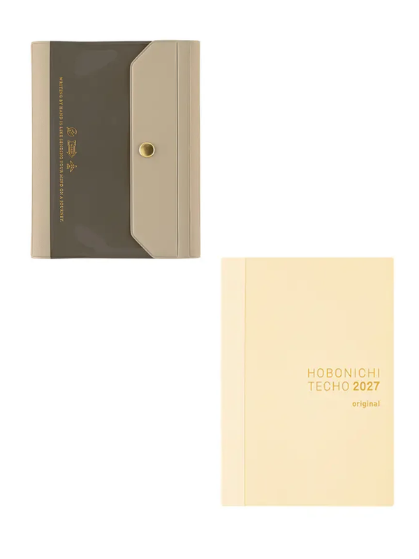 Hobonichi Techo 2027 Aileron Gray Cover Original Size A6 PVC Planner Cover with Snap Closure