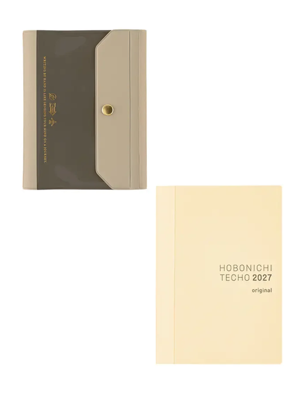 Hobonichi Techo 2027 Aileron Gray Cover Original Size A6 PVC Planner Cover with Snap Closure