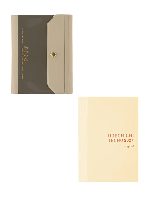 Hobonichi Techo 2027 Aileron Gray Cover Original Size A6 PVC Planner Cover with Snap Closure
