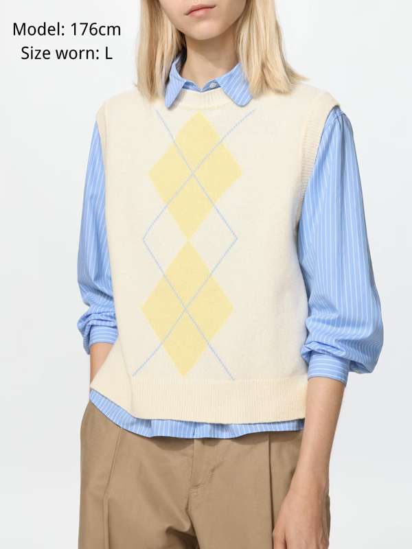 【PRE-ORDER】UNIQLO Wool Cashmere Crew Neck Vest Style 487520