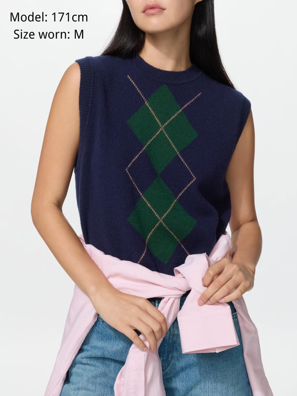 【PRE-ORDER】UNIQLO Wool Cashmere Crew Neck Vest Style 487520
