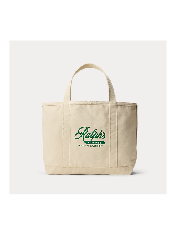 Ralph's Coffee Cotton Canvas Tote Bag with Embroidered Logo