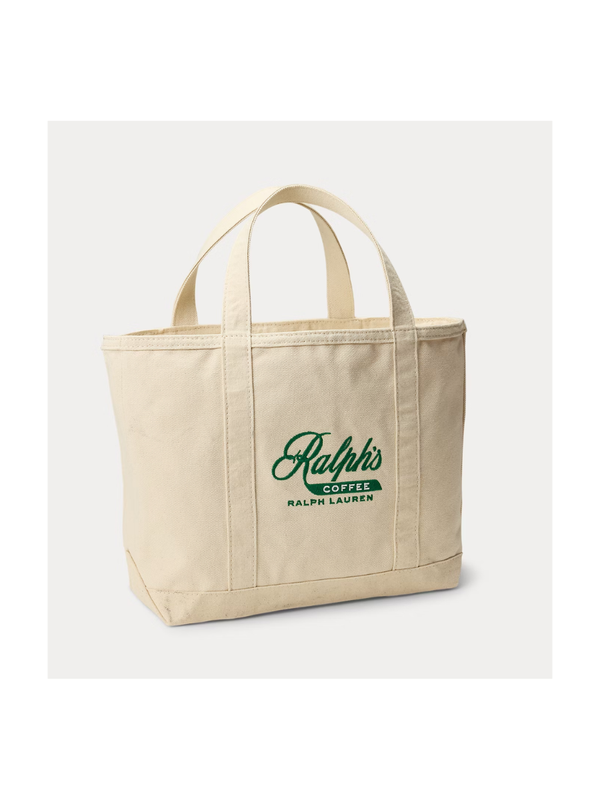 Ralph's Coffee Cotton Canvas Tote Bag with Embroidered Logo