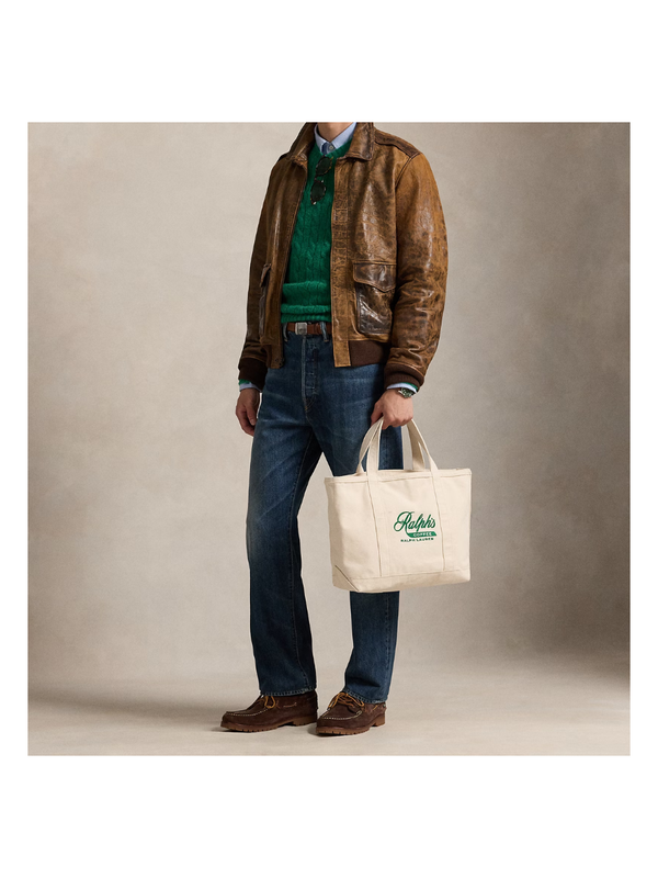 Ralph's Coffee Cotton Canvas Tote Bag with Embroidered Logo