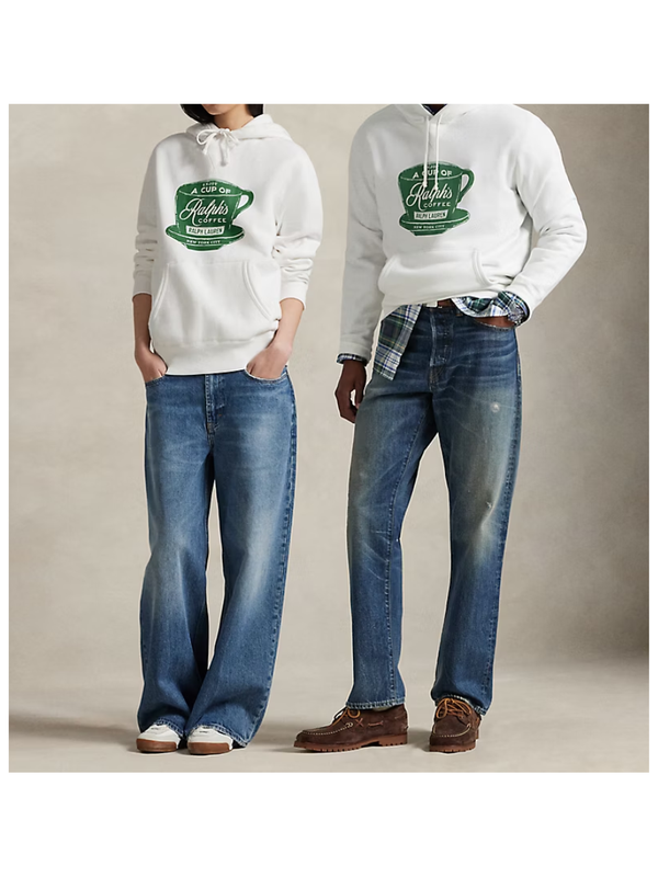 Ralph's Coffee Fleece Hoodie with Printed Logo