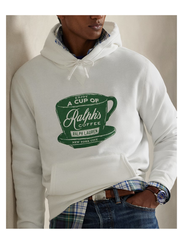 Ralph's Coffee Fleece Hoodie with Printed Logo