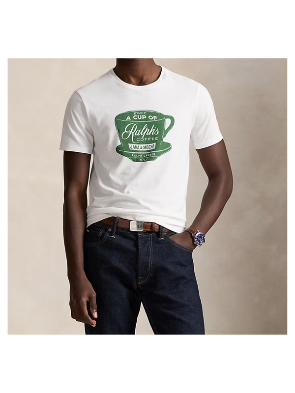 Custom Slim Fit Ralph's Coffee T-Shirt with Printed Logo