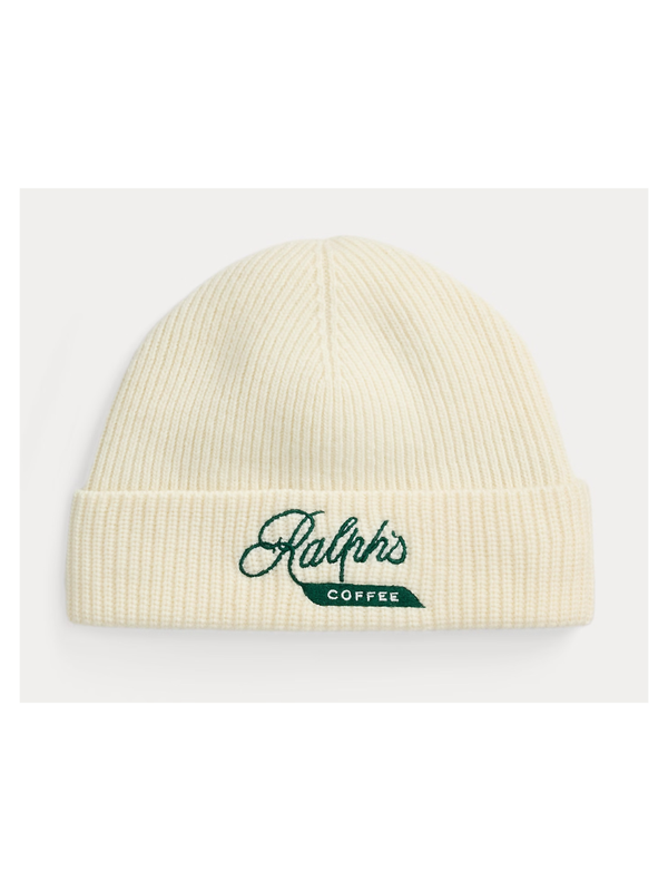 Ralph's Coffee Merino Wool Blend Beanie with Embroidered Logo
