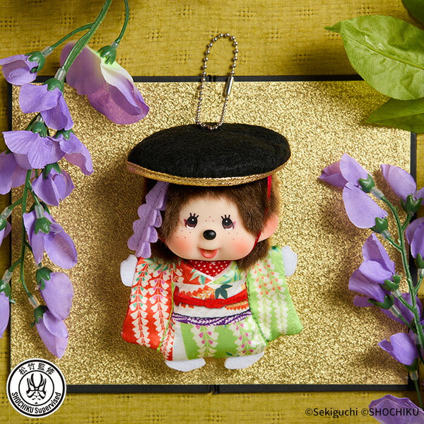 Sekiguchi Monchhichi x Kabuki SS Large Face Fujimusume Keychain