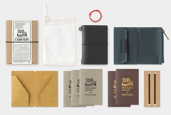 TRAVELER’S Notebook 20th Anniversary Card Size Set (Brown) 15412006