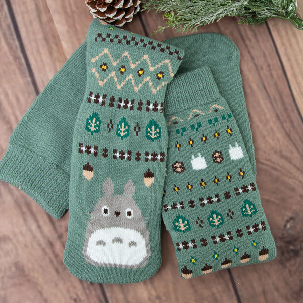 My Neighbor Totoro Blanket Socks – Green 22–26 cm