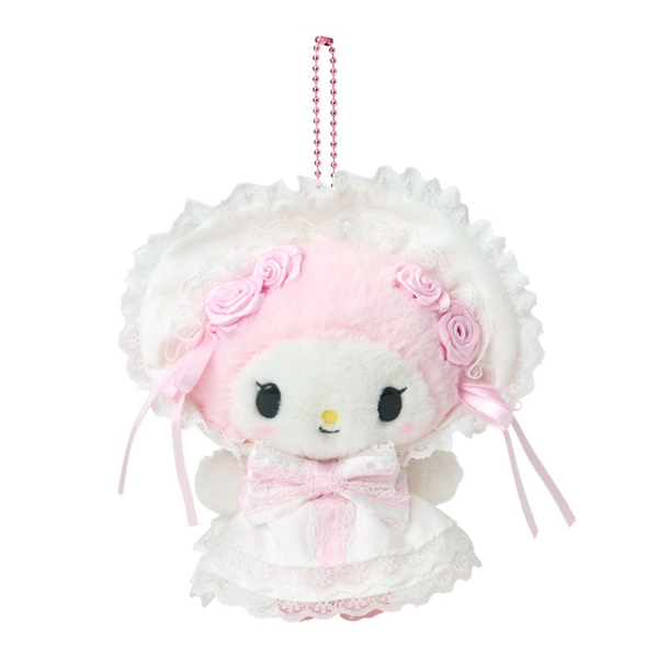 Sanrio My Melody Mascot Holder Keychain White Frill & Lace Series