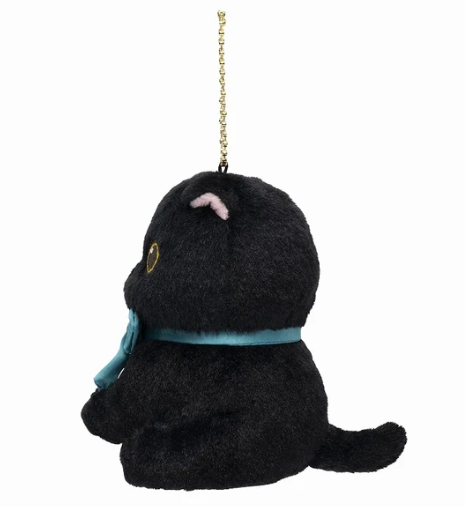 mofusand Sitting Black Cat Mascot Keychain
