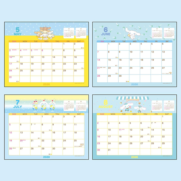 Sanrio 622095 Ring Calendar 2026 Cinnamon Roll Tabletop Paper Calendar
