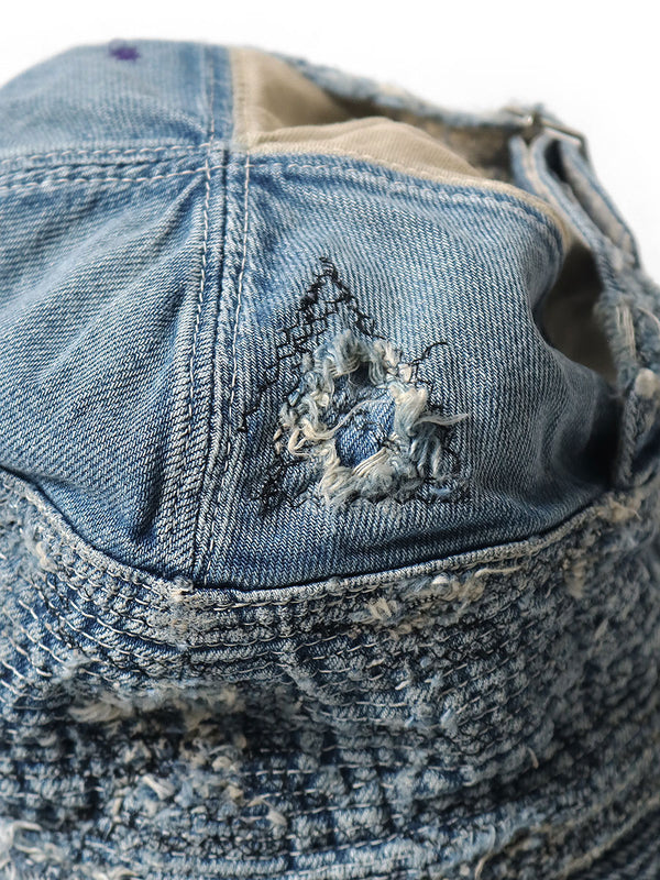 Kapital 11.5oz Denim Old Man and the Sea Hat (Distressed Remake)