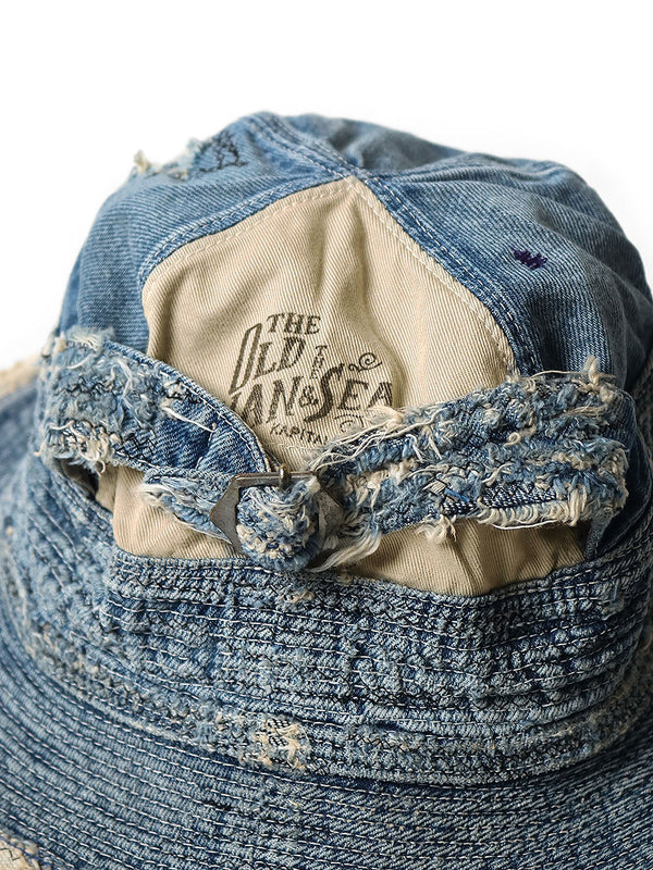 Kapital 11.5oz Denim Old Man and the Sea Hat (Distressed Remake)