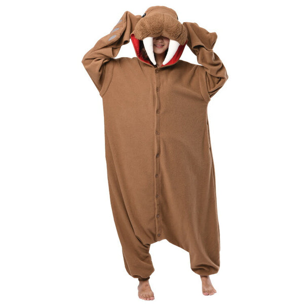 SAZAC Fleece Walrus Kigurumi Pajamas Halloween Cosplay Costume