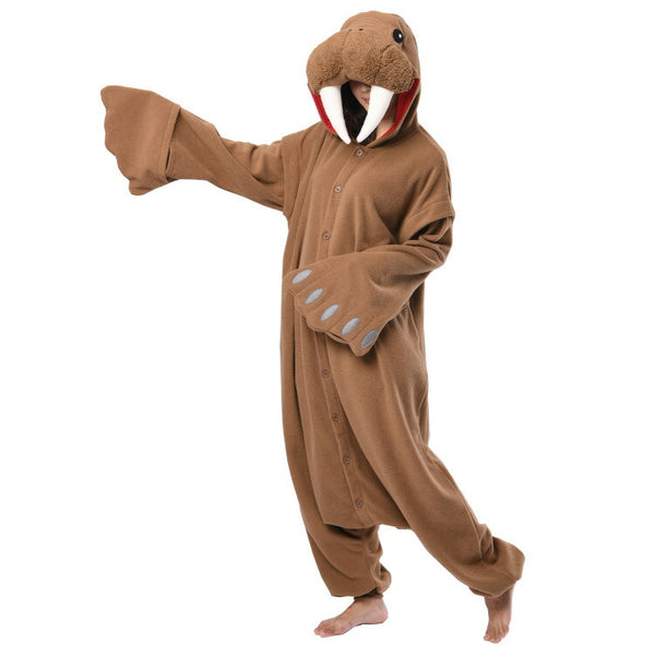 SAZAC Fleece Walrus Kigurumi Pajamas Halloween Cosplay Costume