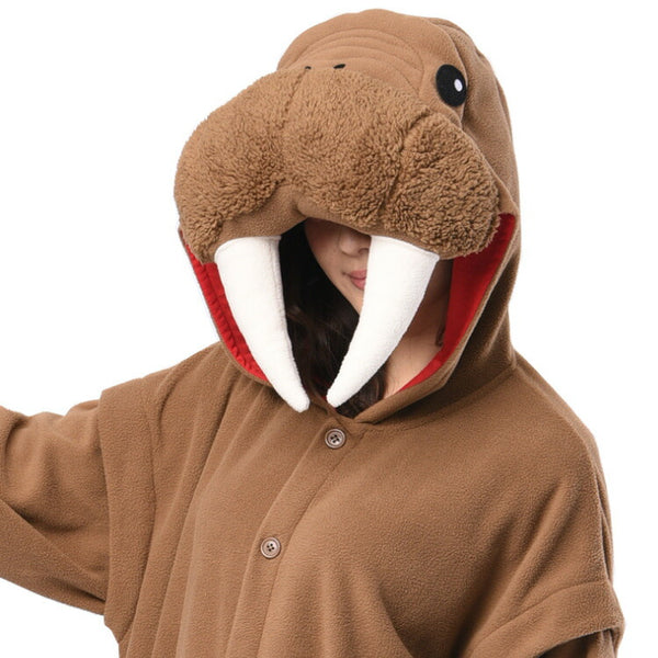 SAZAC Fleece Walrus Kigurumi Pajamas Halloween Cosplay Costume