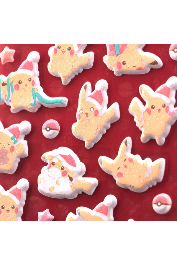 Pokemon Christmas Sparkling Puffy Stickers