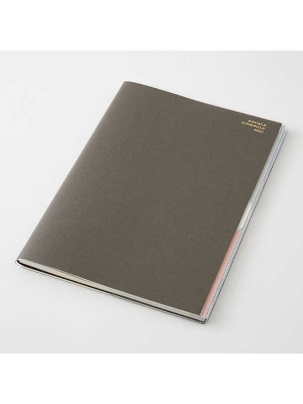 Midori 2027 B6 Double Schedule Monthly Diary Gray