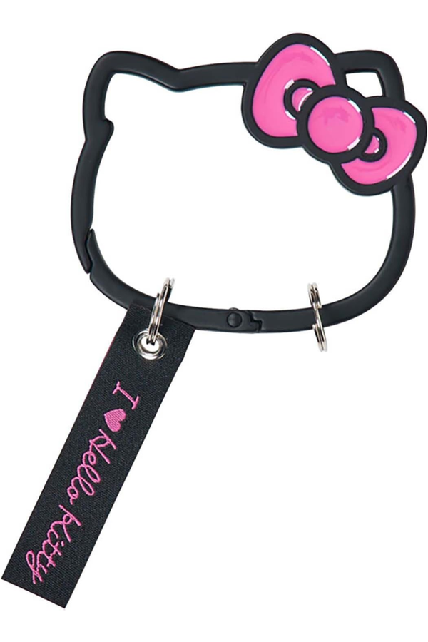Sanrio Hello Kitty Black Face-Shaped Carabiner Keychain