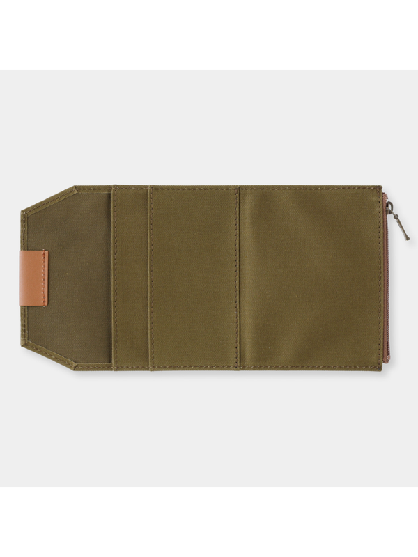 TRAVELER'S notebook Passport Size Cotton Zipper Case – Olive